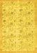 Machine Washable Abstract Yellow Contemporary Rug, wshcon2223yw