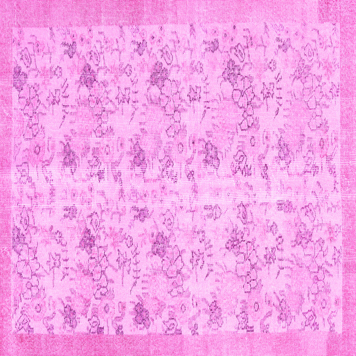 Square Abstract Pink Contemporary Rug, con2223pnk