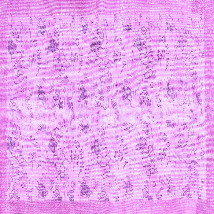 Square Machine Washable Abstract Purple Contemporary Area Rugs, wshcon2223pur
