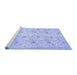 Sideview of Machine Washable Abstract Blue Contemporary Rug, wshcon2223blu