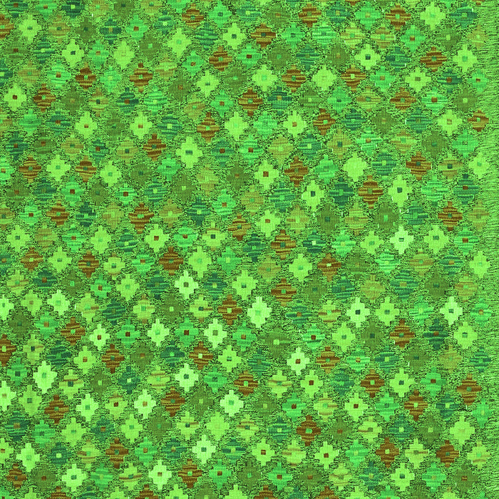 Serging Thickness of Machine Washable Southwestern Green Country Area Rugs, wshcon2224grn