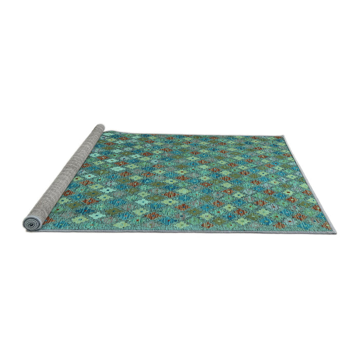 Sideview of Machine Washable Southwestern Light Blue Country Rug, wshcon2224lblu