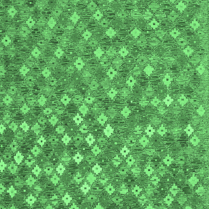 Machine Washable Southwestern Emerald Green Country Area Rugs, wshcon2224emgrn