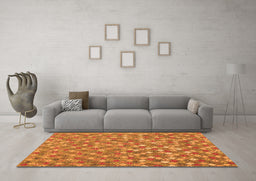 Machine Washable Southwestern Orange Country Area Rugs in a Living Room, wshcon2224org