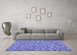 Machine Washable Southwestern Blue Country Rug in a Living Room, wshcon2224blu