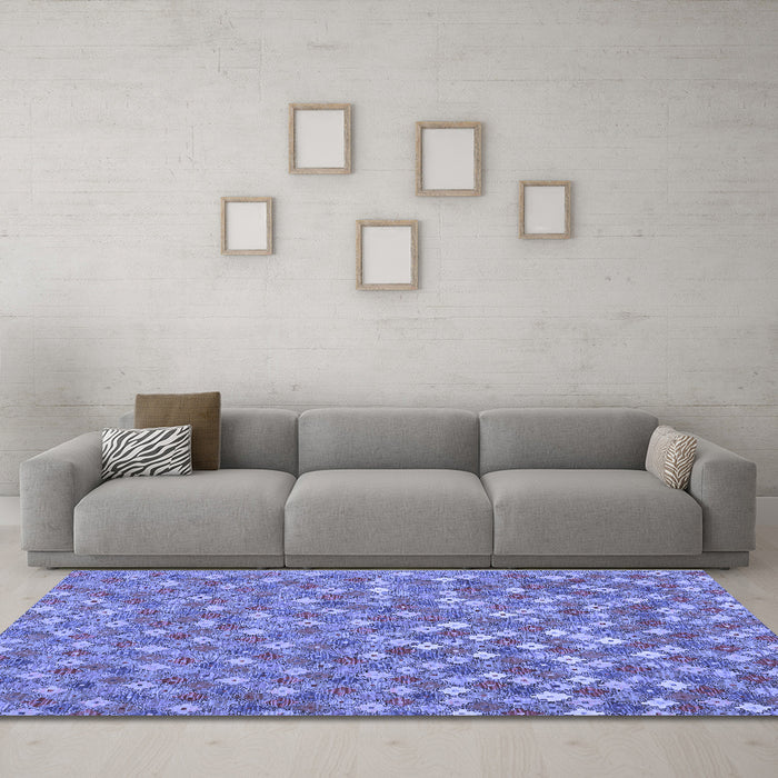 Machine Washable Southwestern Blue Country Rug in a Living Room, wshcon2224blu
