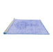 Sideview of Machine Washable Abstract Blue Contemporary Rug, wshcon2225blu