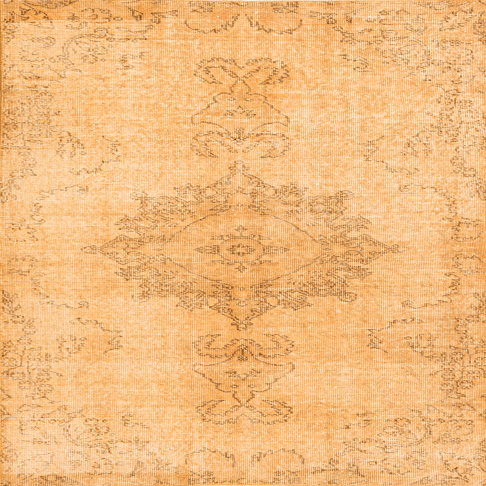 Round Machine Washable Abstract Orange Contemporary Area Rugs, wshcon2225org