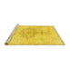 Sideview of Machine Washable Abstract Yellow Contemporary Rug, wshcon2225yw