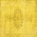 Square Abstract Yellow Contemporary Rug, con2225yw