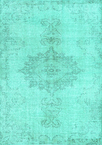 Abstract Turquoise Contemporary Rug, con2225turq