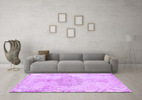 Machine Washable Abstract Purple Contemporary Rug, wshcon2225pur