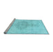 Sideview of Machine Washable Abstract Light Blue Contemporary Rug, wshcon2225lblu