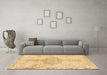 Machine Washable Abstract Brown Contemporary Rug in a Living Room,, wshcon2225brn