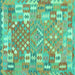 Square Southwestern Turquoise Country Rug, con2226turq