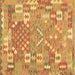 Square Southwestern Brown Country Rug, con2226brn