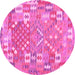 Round Southwestern Pink Country Rug, con2226pnk