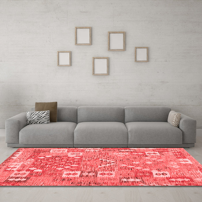 Country Red Washable Rugs