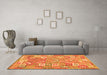 Machine Washable Southwestern Orange Country Area Rugs in a Living Room, wshcon2226org