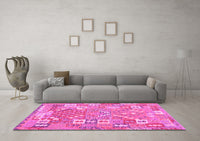 Machine Washable Southwestern Pink Country Rug, wshcon2226pnk