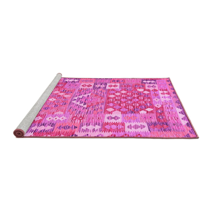 Sideview of Machine Washable Southwestern Pink Country Rug, wshcon2226pnk