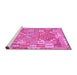 Sideview of Machine Washable Southwestern Pink Country Rug, wshcon2226pnk