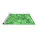 Sideview of Machine Washable Southwestern Emerald Green Country Area Rugs, wshcon2226emgrn