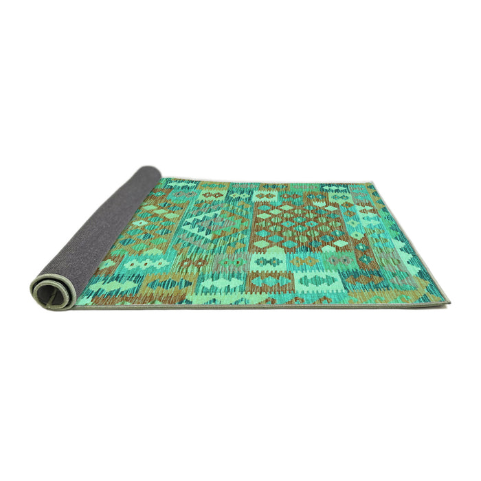Sideview of Southwestern Turquoise Country Rug, con2226turq
