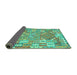 Sideview of Southwestern Turquoise Country Rug, con2226turq