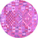 Round Southwestern Purple Country Rug, con2226pur