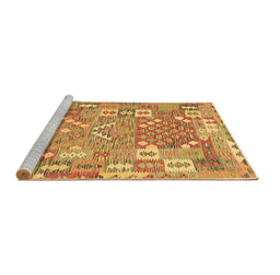 Sideview of Machine Washable Southwestern Brown Country Rug, wshcon2226brn