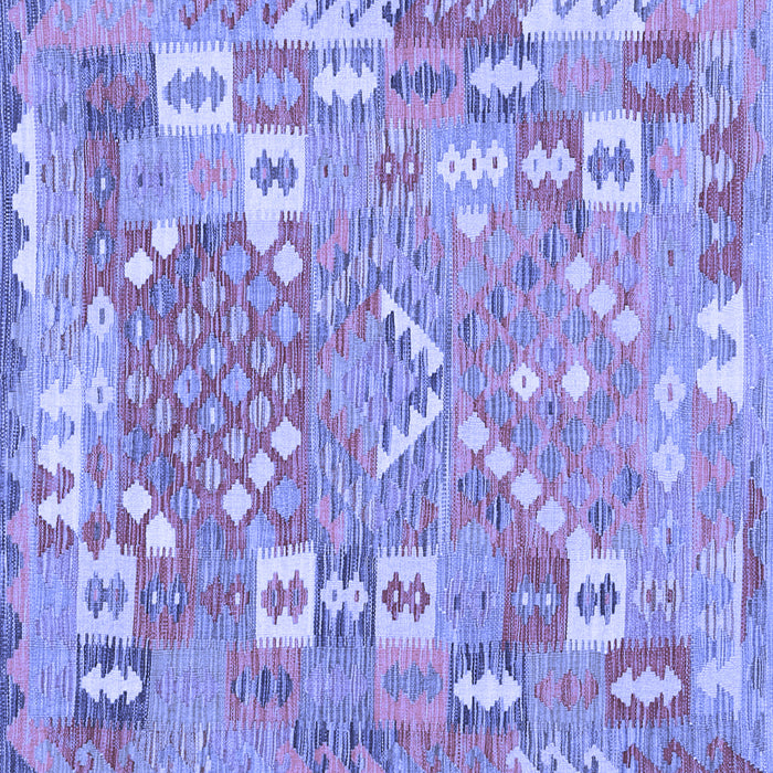 Square Machine Washable Southwestern Blue Country Rug, wshcon2226blu