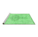 Sideview of Machine Washable Abstract Emerald Green Contemporary Area Rugs, wshcon2227emgrn