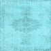 Square Abstract Light Blue Contemporary Rug, con2227lblu