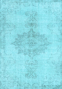 Abstract Light Blue Contemporary Rug, con2227lblu