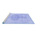 Sideview of Machine Washable Abstract Blue Contemporary Rug, wshcon2227blu