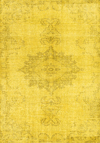 Abstract Yellow Contemporary Rug, con2227yw