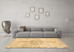 Machine Washable Abstract Brown Contemporary Rug in a Living Room,, wshcon2227brn