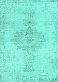 Abstract Turquoise Contemporary Rug, con2227turq