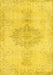 Machine Washable Abstract Yellow Contemporary Rug, wshcon2227yw