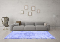 Machine Washable Abstract Blue Contemporary Rug, wshcon2227blu