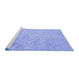 Sideview of Machine Washable Abstract Blue Contemporary Rug, wshcon2228blu