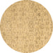 Round Machine Washable Abstract Brown Contemporary Rug, wshcon2228brn