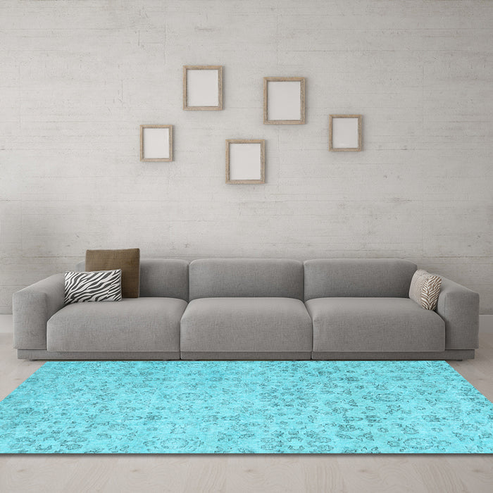 Machine Washable Abstract Light Blue Contemporary Rug in a Living Room, wshcon2228lblu
