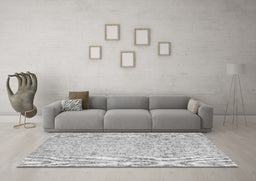 Machine Washable Abstract Gray Contemporary Rug in a Living Room,, wshcon2228gry