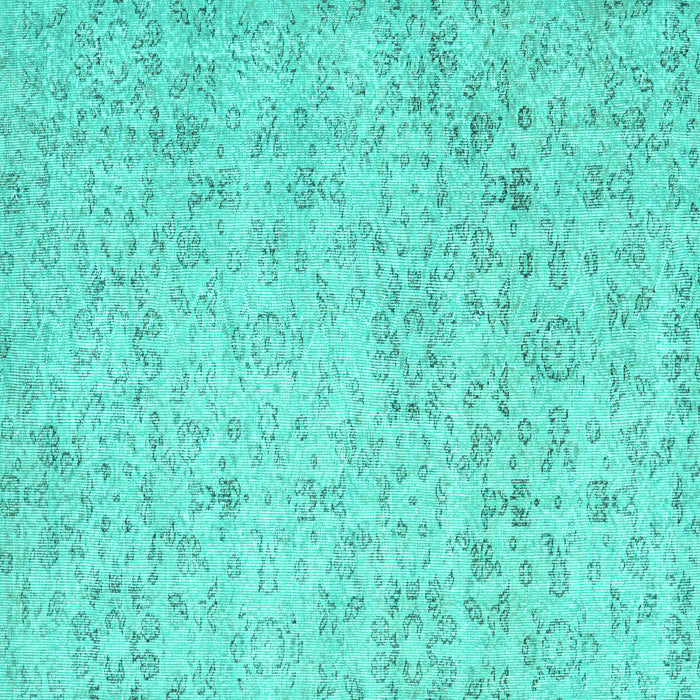 Square Machine Washable Abstract Turquoise Contemporary Area Rugs, wshcon2228turq