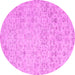 Round Abstract Pink Contemporary Rug, con2228pnk