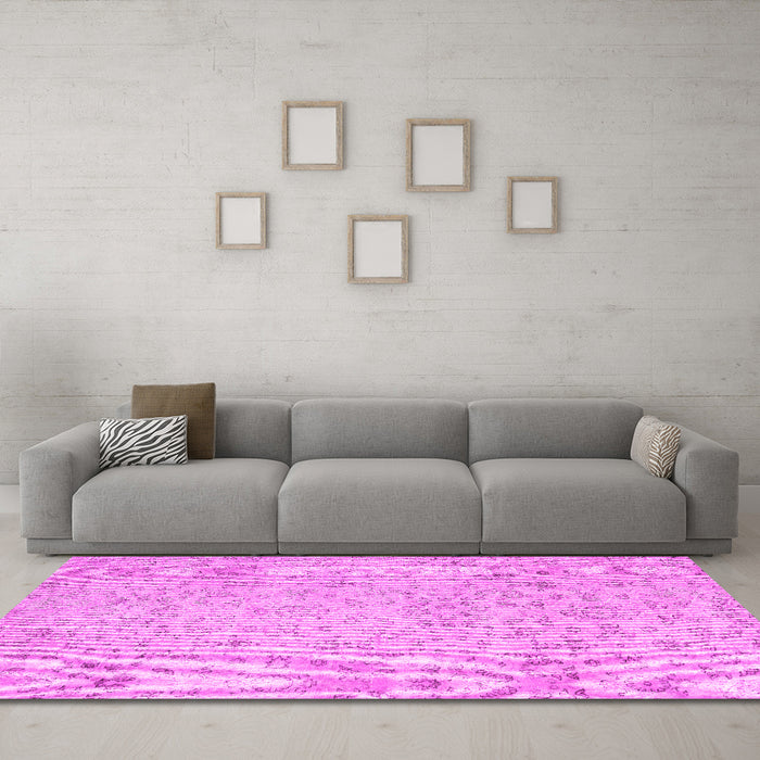 Machine Washable Abstract Pink Contemporary Rug in a Living Room, wshcon2228pnk