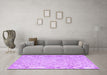 Machine Washable Abstract Purple Contemporary Area Rugs in a Living Room, wshcon2228pur