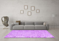 Machine Washable Abstract Purple Contemporary Rug, wshcon2228pur